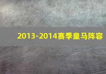 2013-2014赛季皇马阵容