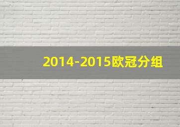 2014-2015欧冠分组