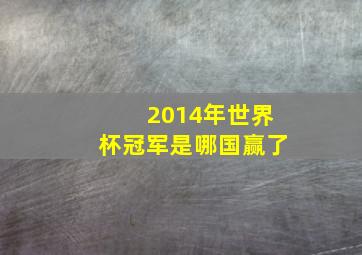 2014年世界杯冠军是哪国赢了