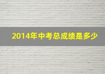 2014年中考总成绩是多少