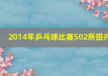 2014年乒乓球比赛502所田兴