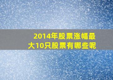 2014年股票涨幅最大10只股票有哪些呢