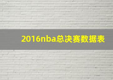 2016nba总决赛数据表