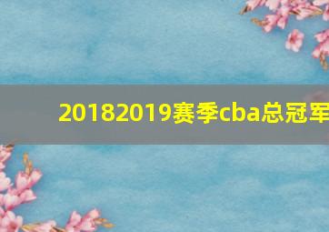 20182019赛季cba总冠军