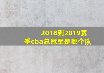 2018到2019赛季cba总冠军是哪个队