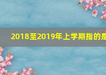 2018至2019年上学期指的是