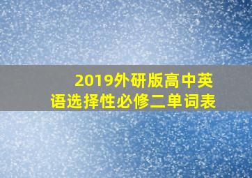 2019外研版高中英语选择性必修二单词表