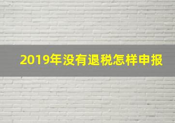 2019年没有退税怎样申报