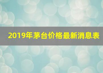 2019年茅台价格最新消息表