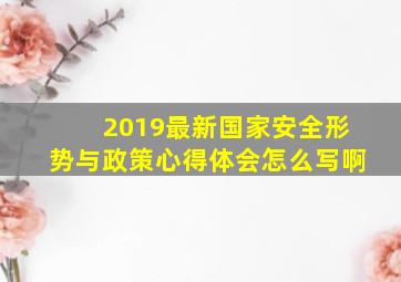 2019最新国家安全形势与政策心得体会怎么写啊