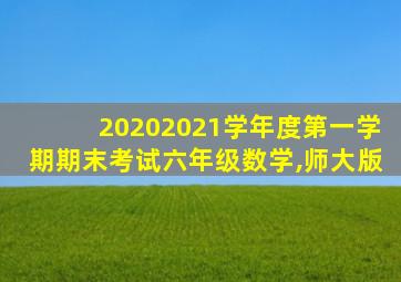 20202021学年度第一学期期末考试六年级数学,师大版