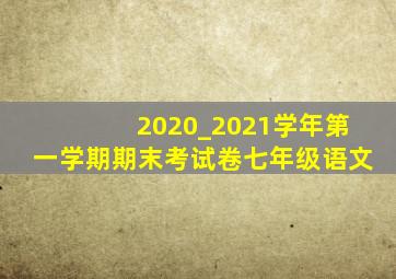 2020_2021学年第一学期期末考试卷七年级语文