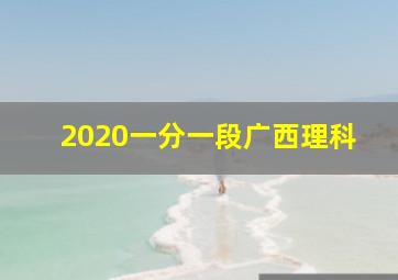 2020一分一段广西理科