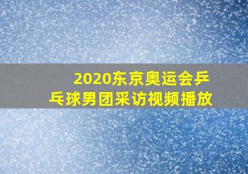 2020东京奥运会乒乓球男团采访视频播放