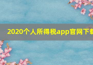 2020个人所得税app官网下载