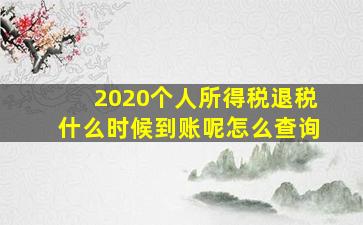 2020个人所得税退税什么时候到账呢怎么查询