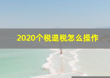 2020个税退税怎么操作