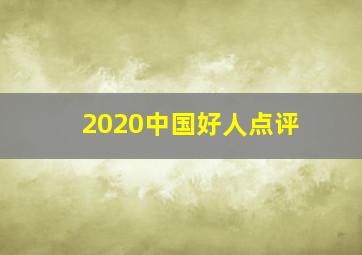 2020中国好人点评