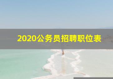 2020公务员招聘职位表