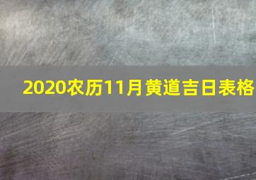 2020农历11月黄道吉日表格