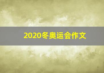 2020冬奥运会作文