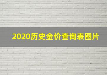 2020历史金价查询表图片