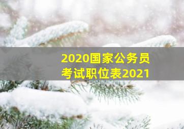 2020国家公务员考试职位表2021