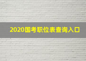 2020国考职位表查询入口