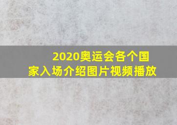 2020奥运会各个国家入场介绍图片视频播放