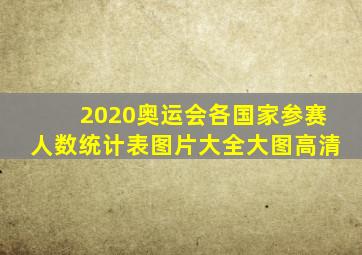 2020奥运会各国家参赛人数统计表图片大全大图高清