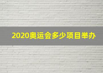 2020奥运会多少项目举办