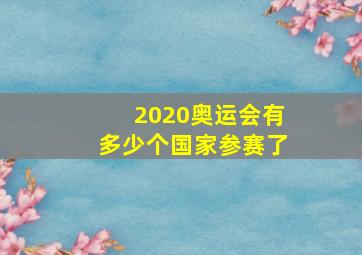 2020奥运会有多少个国家参赛了