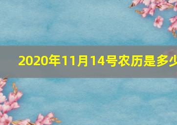 2020年11月14号农历是多少