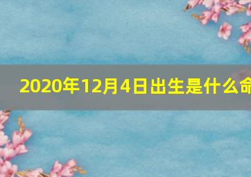 2020年12月4日出生是什么命