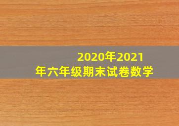 2020年2021年六年级期末试卷数学