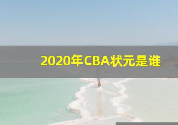 2020年CBA状元是谁