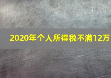 2020年个人所得税不满12万