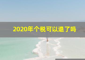 2020年个税可以退了吗