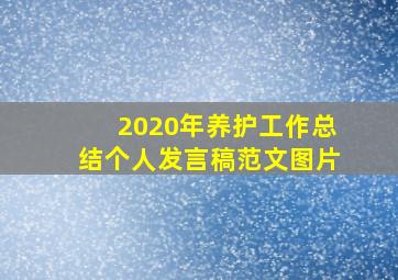 2020年养护工作总结个人发言稿范文图片