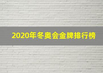 2020年冬奥会金牌排行榜