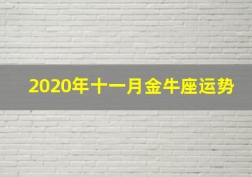 2020年十一月金牛座运势