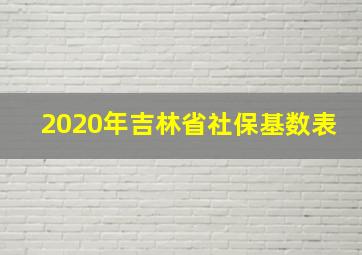 2020年吉林省社保基数表