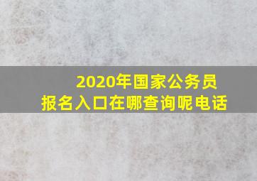 2020年国家公务员报名入口在哪查询呢电话