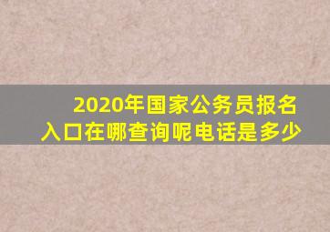 2020年国家公务员报名入口在哪查询呢电话是多少