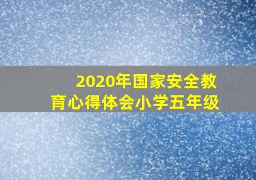 2020年国家安全教育心得体会小学五年级