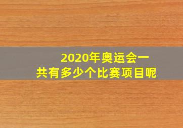 2020年奥运会一共有多少个比赛项目呢