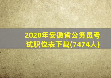 2020年安徽省公务员考试职位表下载(7474人)