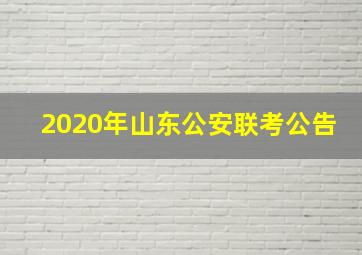 2020年山东公安联考公告