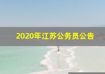 2020年江苏公务员公告