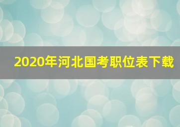 2020年河北国考职位表下载